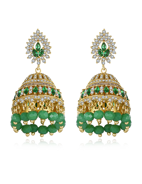 Fashion Green Geometric Beads With Diamond Crystal Beads