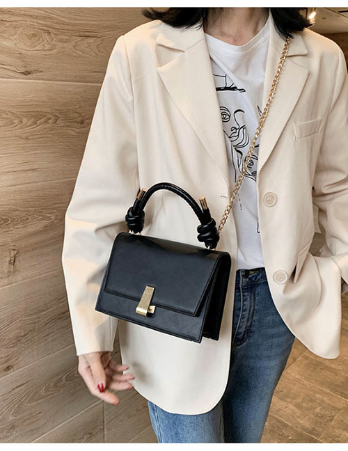 Fashion Black Chain Flap Lock Shoulder Crossbody Bag