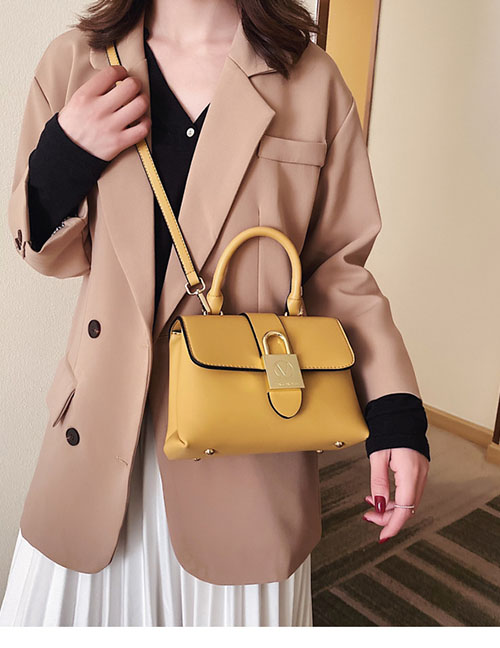 Fashion Yellow Lacquered Shoulder Crossbody Bag