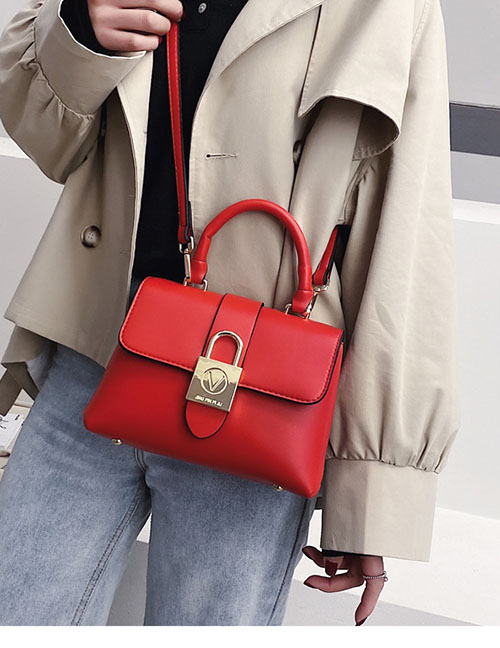 Fashion Red Lacquered Shoulder Crossbody Bag