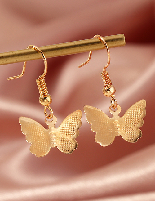 Fashion Golden Alloy Butterfly Drop Earrings