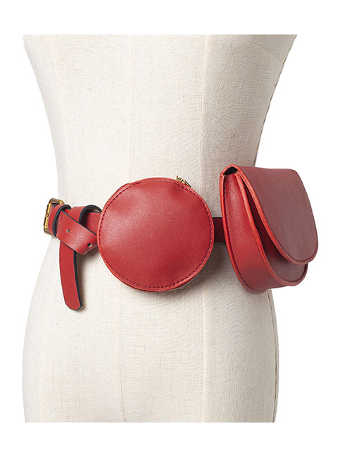 Fashion Red Leather Belt Buckle