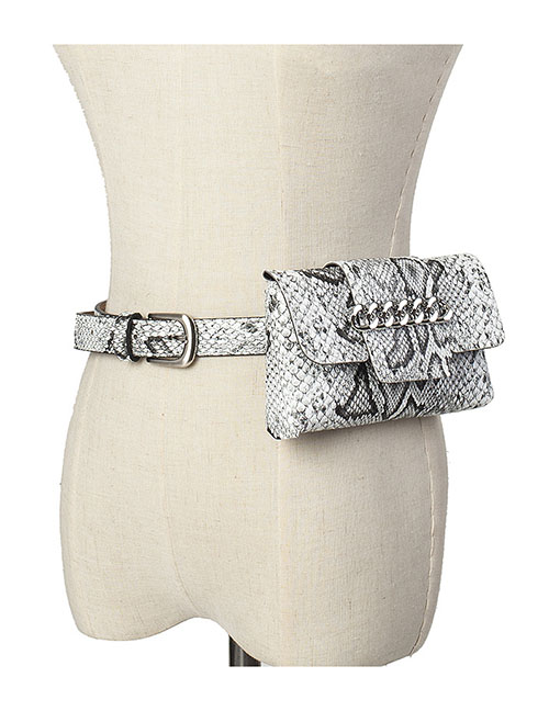 Fashion Snake White Studded Snake Chain Belt Belt Bag