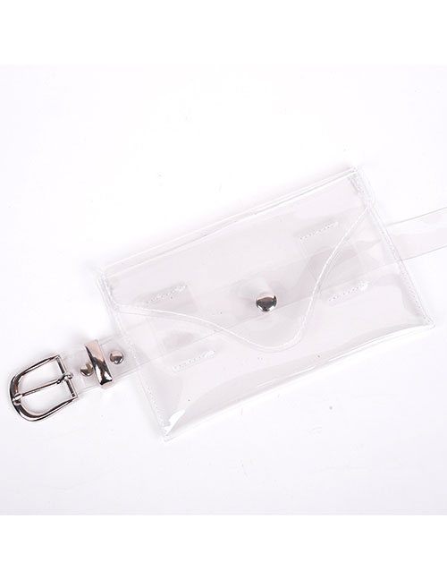 Fashion Transparent Pu Pin Buckle Magic Color Flip Belt Belt Bag
