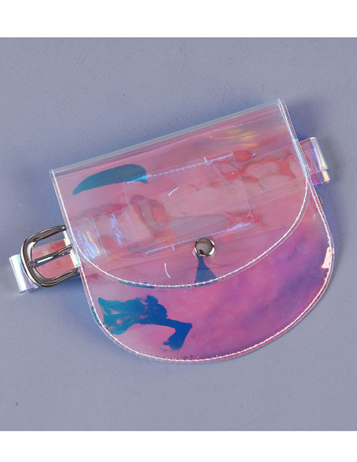 Fashion Laser Pu Pin Buckle Magic Color Flip Belt Belt Bag
