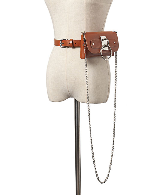 Fashion Camel Detachable Chain Large Loop Messenger Belt Belt Bag