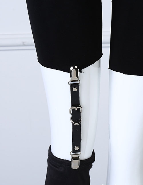 Fashion Black Double-headed Duckbill Leather Fun Shape Sock Leg Ring