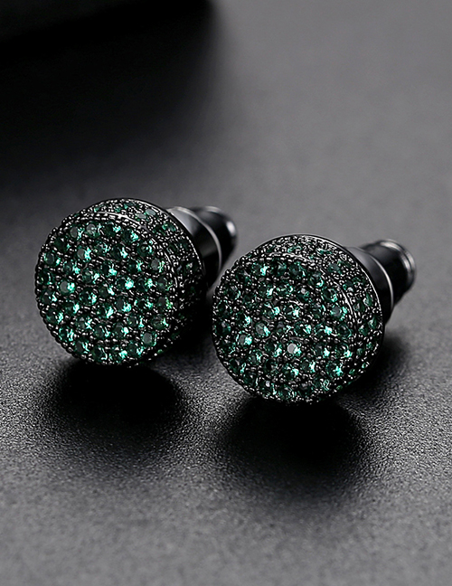 Fashion Gun Black Diamond Studded Geometric Stud Earrings