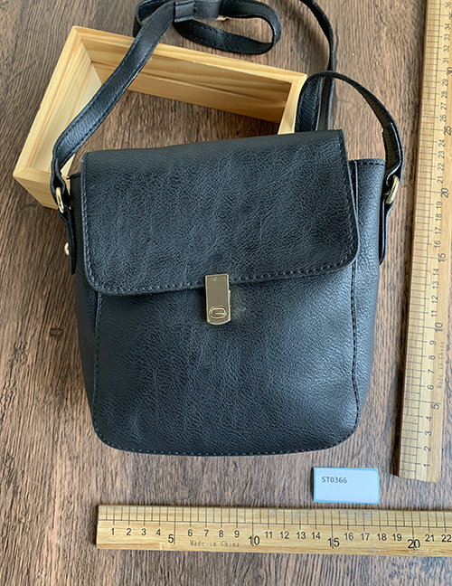 Fashion Black Pu One Shoulder Messenger Bag