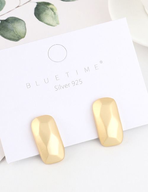 Fashion Dumb Gold Gold-plated Irregular-cut Geometric Earrings