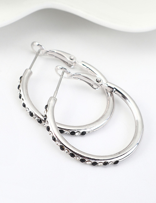 Fashion Silver Crystal Hoop Earrings