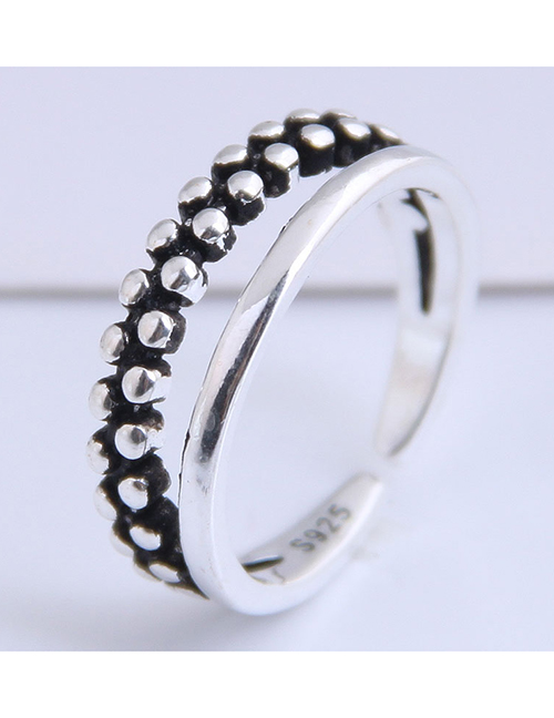 Fashion Silver Spliced ??hollow Relief Open Ring