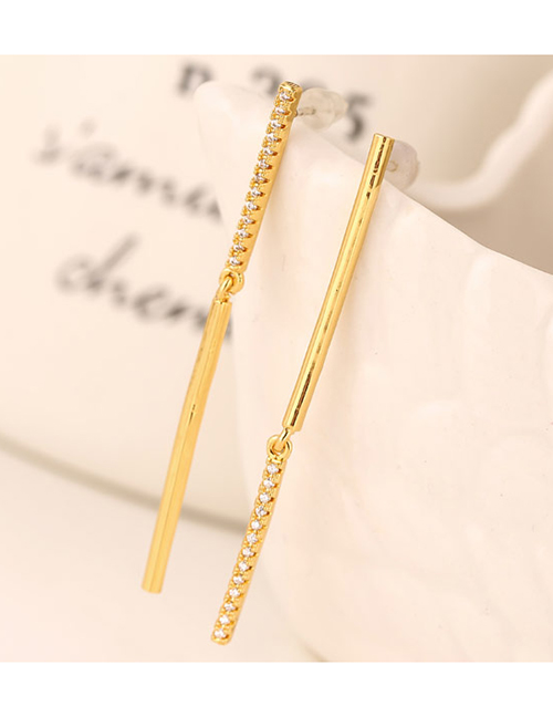 Fashion Golden Diamond-shaped Alloy Earrings