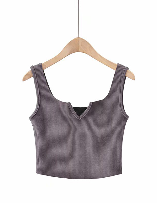 Fashion Ash Small V-neck Short Vest