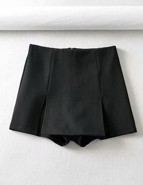 Fashion Black High-rise Slit Skirt