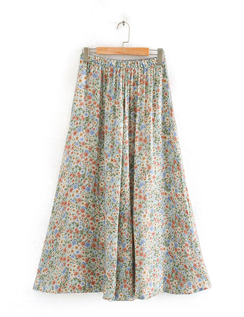 Fashion Photo Color Wrinkle-effect Floral Print Skirt