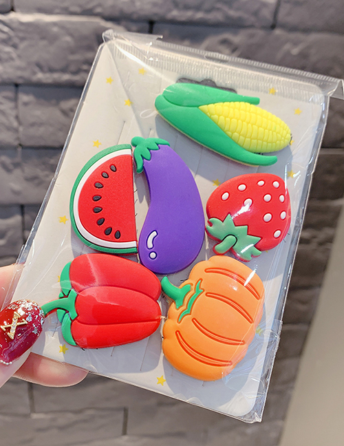Fashion Color Pumpkin Strawberry Corn Eggplant Children Water Bangs Sticker