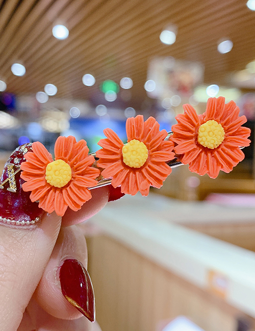 Fashion Orange Series Small Daisy Hit Color Flower Hairpin