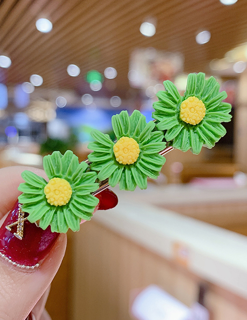 Fashion Green Series Small Daisy Hit Color Flower Hairpin