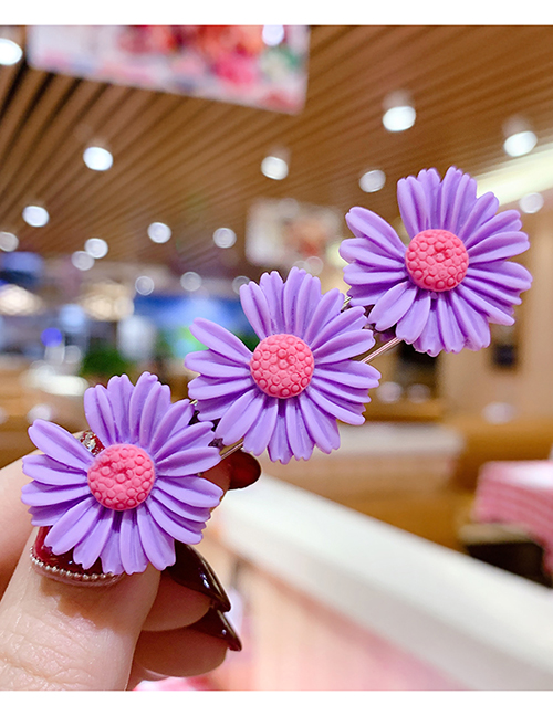Fashion Purple Series Resin Small Daisy Flower Hit Color Child Hair Clip