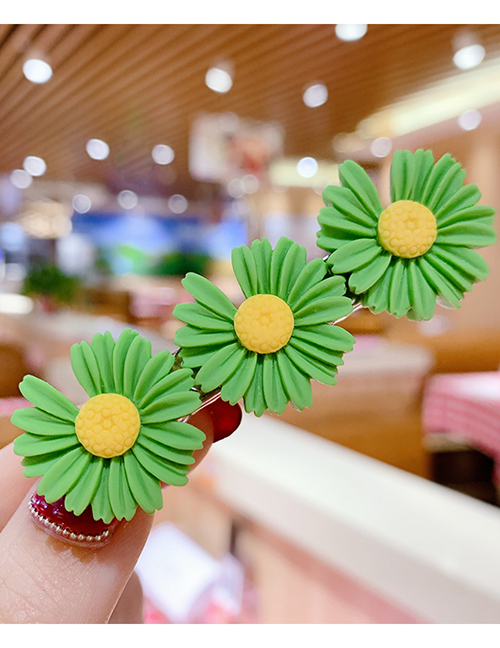 Fashion Green Series Resin Small Daisy Flower Hit Color Child Hair Clip