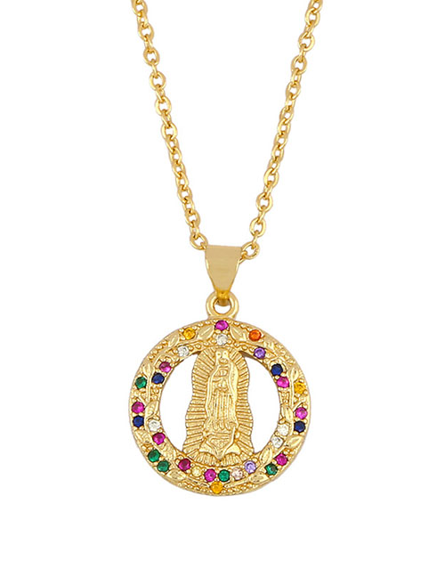 Fashion Golden 18k Gold Plated Virgin Necklace With Diamonds