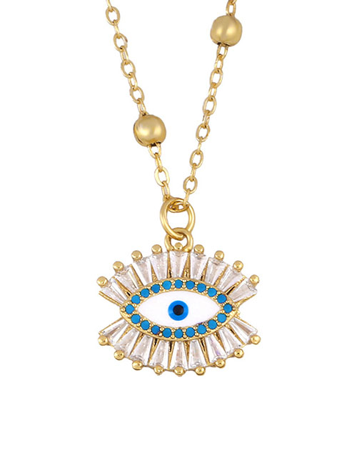 Fashion Golden Oil Drop Diamond Bead Alloy Necklace