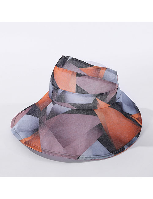 Fashion Orange Big Color Matching Hat With Geometric Top