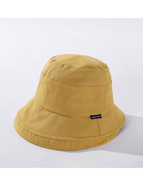 Fashion Yellow English Small Logo Stitching Fisherman Hat