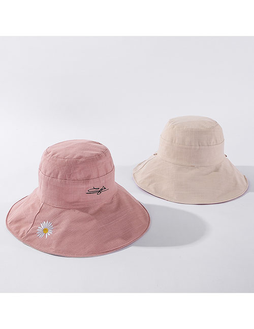 Fashion Pink + Meter Sun Flower Graffiti Embroidered Reversible Fisherman Hat