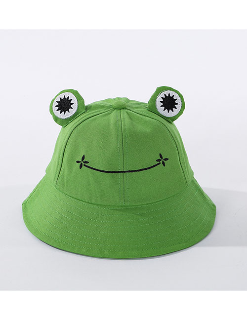 Fashion Green Frog-shaped Cotton Fisherman Hat With Big Eyes
