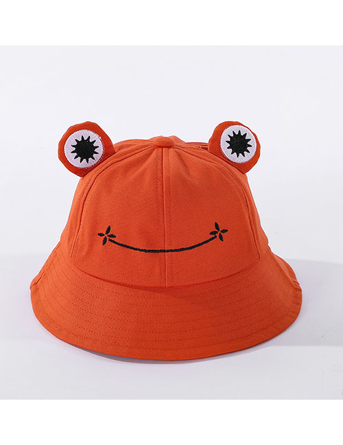 Fashion Orange Frog-shaped Cotton Fisherman Hat With Big Eyes