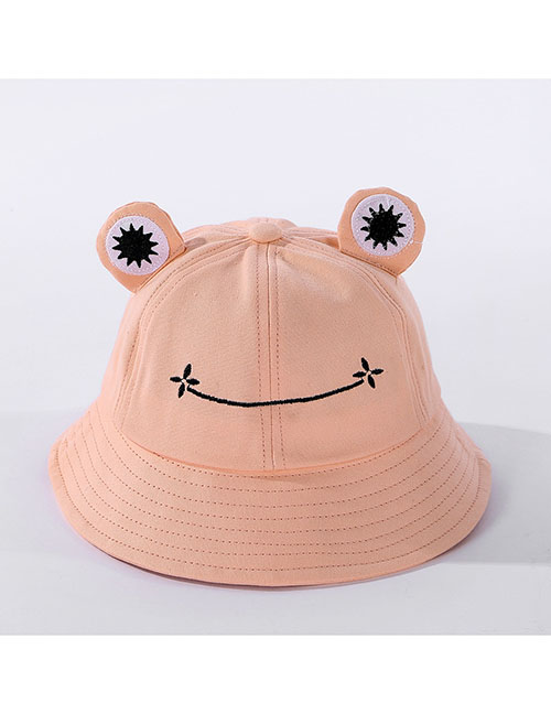 Fashion Pink Frog-shaped Cotton Fisherman Hat With Big Eyes