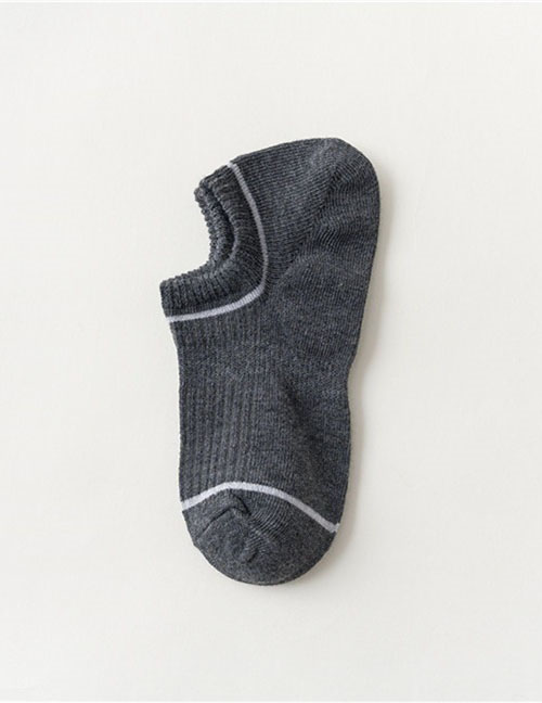 Fashion Dark Gray Large Heel Waist Cotton Invisible Socks