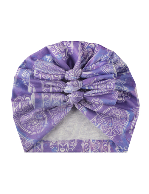 Fashion Purple Polyester Cotton Pleated Bow Hat
