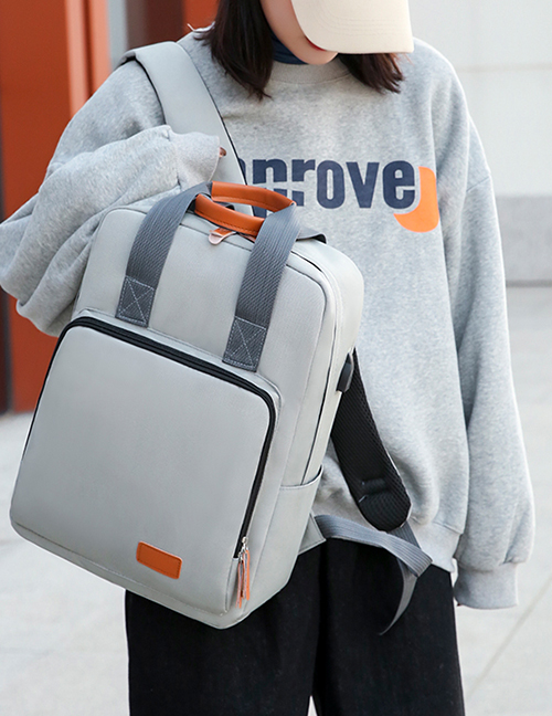 Fashion Light Grey Canvas Monogram Backpack