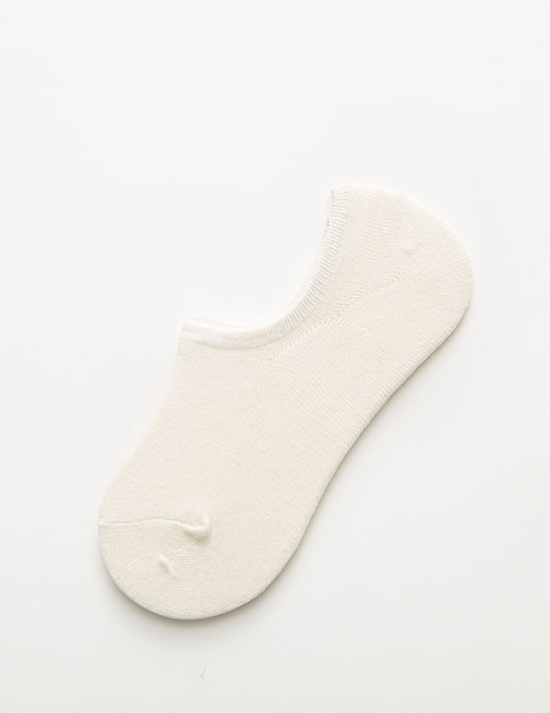 Fashion White Solid Color Non-slip Stealth Boat Socks