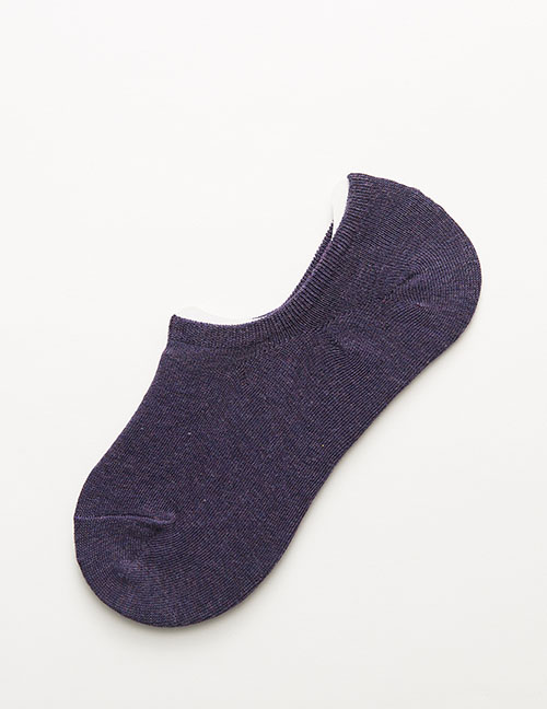Fashion Navy Solid Color Non-slip Stealth Boat Socks