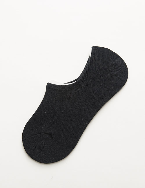 Fashion Black Solid Color Non-slip Stealth Boat Socks