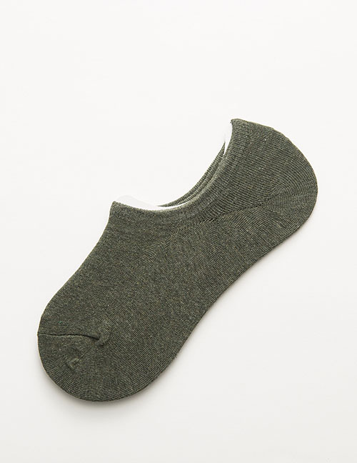 Fashion Armygreen Solid Color Non-slip Stealth Boat Socks