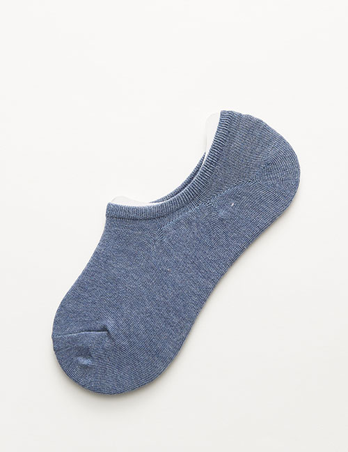 Fashion Jean Blue Solid Color Non-slip Stealth Boat Socks