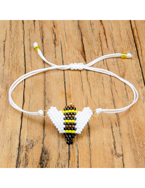 Fashion Yellow Rice Beads Woven Bee Adjustable Bracelet