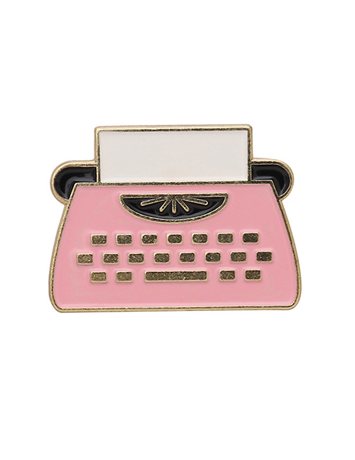 Fashion Pink Enamel Cosmetic Bag With Contrast Lapel Pins