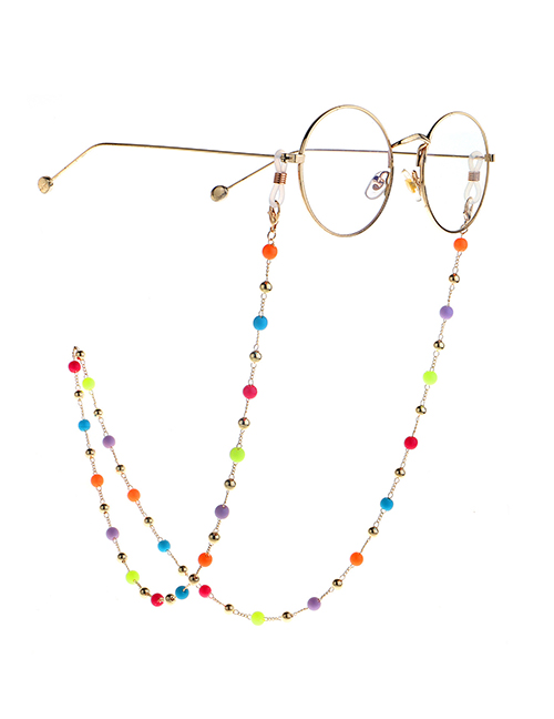 Fashion Golden Round Bead Jelly Copper Bead Glasses Chain