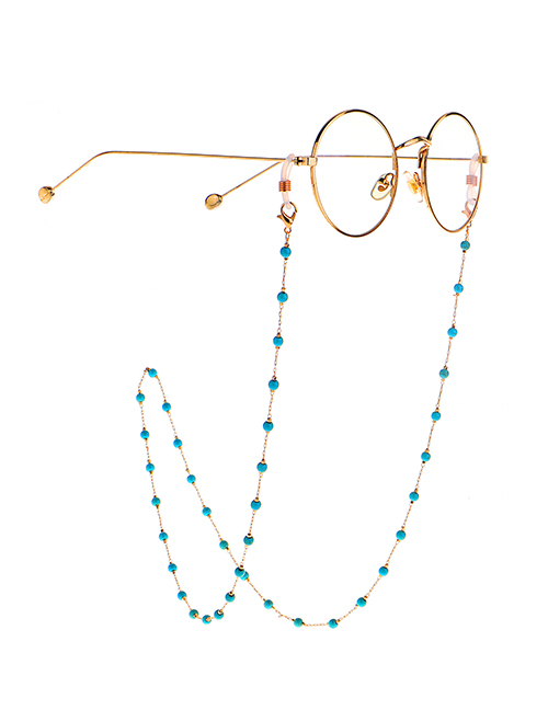 Fashion Golden Natural Round Turquoise Handmade Glasses Chain