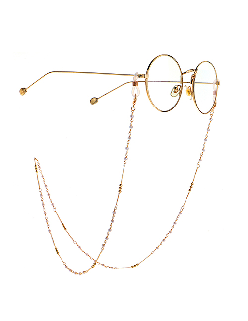 Fashion Golden Handmade Copper Bead Pearl Chain Sun Mirror Chain