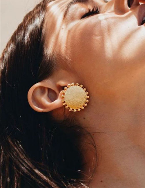 Fashion Golden Hollow Disc Alloy Earrings