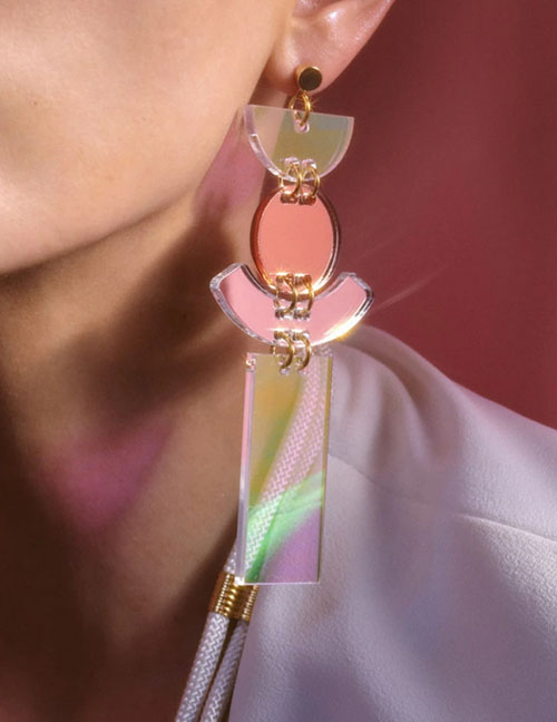 Fashion Transparent Color Colorful Geometric Earrings