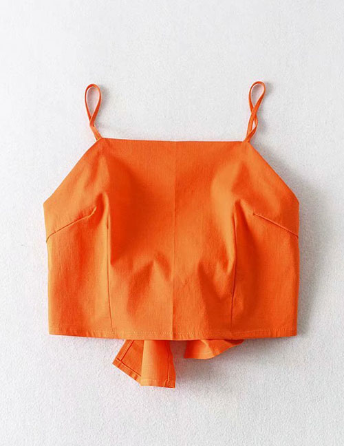Fashion Orange Back Knotted Sling Back Vest