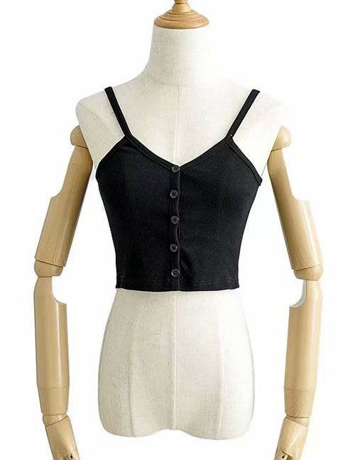 Fashion Black Front Breasted Camisole